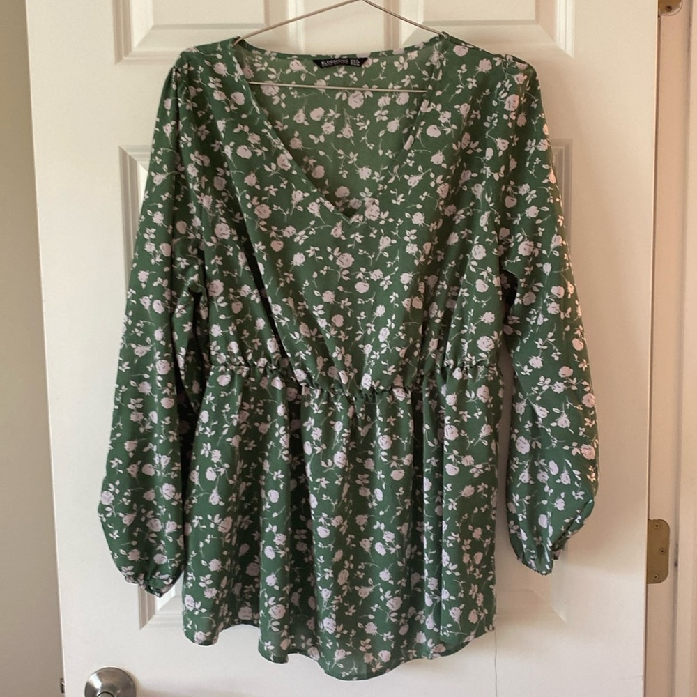 Floral Green Women's Top
